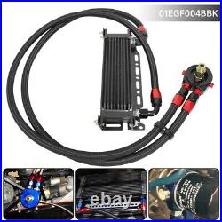 10 Row AN-10AN Universal Engine Oil Cooler+Filter Adapter Hose Kit For Japan Car