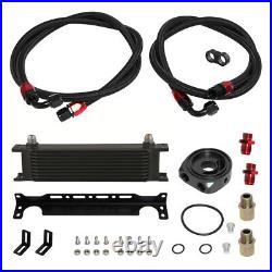 10 Row AN8 Engine Oil Cooler + 3/416 & M20 Filter Adapter Hose Kit withBracket