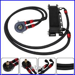 10 Row AN8 Engine Oil Cooler + 3/416 & M20 Filter Adapter Hose Kit withBracket