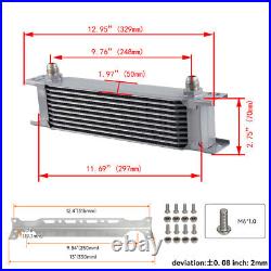 10 Row AN8 Engine Oil Cooler WithBracket + 3/416 & M20 Filter Adapter Hose Kit BL