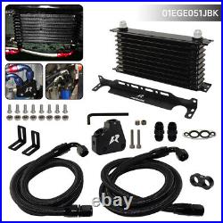 10 Row Engine Oil Cooler Kit+Sandwich Plate adapter For LS1 LS2 LS3+Bracket Kit