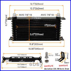 10 Row Engine Oil Cooler Kit+Sandwich Plate adapter For LS1 LS2 LS3+Bracket Kit