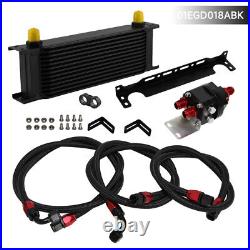 13 Row AN8 Engine Oil Cooler +Relocation Filter Adapter Hose Kit withBracket BK