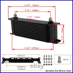 13 Row AN8 Engine Oil Cooler +Relocation Filter Adapter Hose Kit withBracket BK