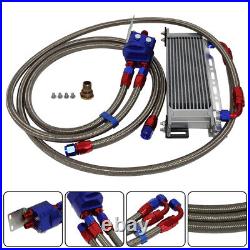 13 Row AN8 Engine Oil Cooler +Relocation Filter Adapter Hose Kit withBracket SL