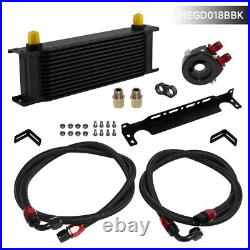 13 Row AN8 Engine Oil Cooler WithBracket + 3/416 & M20 Filter Adapter Hose Kit BK