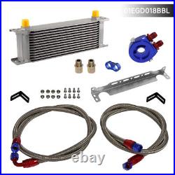 13 Row AN8 Engine Oil Cooler WithBracket + 3/416 & M20 Filter Adapter Hose Kit BL