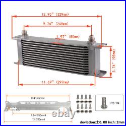 13 Row AN8 Engine Oil Cooler WithBracket + 3/416 & M20 Filter Adapter Hose Kit BL