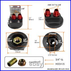 13 Row AN8 Engine Oil Cooler WithBracket+ 3/416 & M20 Filter Relocation Adapter