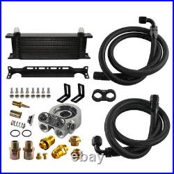 13 Row Engine Transmission Oil Cooler withThermostat 80 Deg Oil Filter Adapter Kit