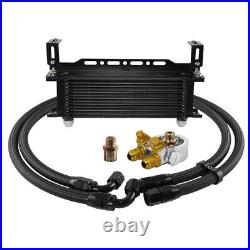 13 Row Engine Transmission Oil Cooler withThermostat 80 Deg Oil Filter Adapter Kit