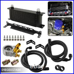 13 Row Engine Transmission Oil Cooler withThermostat 80 Deg Oil Filter Adapter Kit