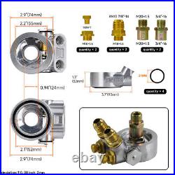 13 Row Engine Trust Oil Cooler withThermostat Oil Filter Adapter Kit + Bracket BL