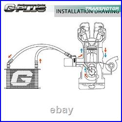 15 Row 10AN Universal Aluminum Engine Oil Cooler +7 Fan + Filter Adapter Kit