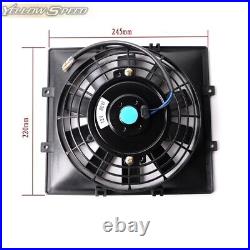 15 Row 10AN Universal Aluminum Engine Oil Cooler +7 Fan + Filter Adapter Kit