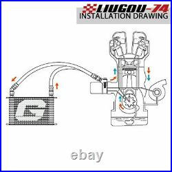 15 Row 10AN Universal Performance Alumium Engine Oil Cooler + Filter Adapter New