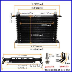 15 Row Engine Trust Oil Cooler withThermostat Oil Filter Adapter Kit+Bracket BK