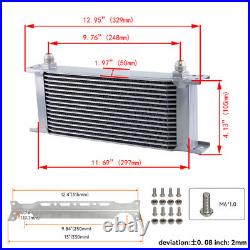 16 Row AN8 Engine Oil Cooler +Relocation Filter Adapter Hose Kit withBracket BL