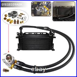 16 Row Engine Transmission Oil Cooler withThermostat 80 Deg Oil Filter Adapter Kit