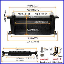 16 Row Engine Transmission Oil Cooler withThermostat 80 Deg Oil Filter Adapter Kit