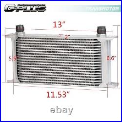 19 Row 10AN Universal Aluminum Engine Oil Cooler+Filter Relocation Adapter Kit