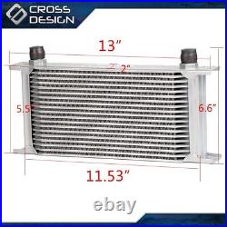 19 Row AN10 Engine Fit For Aluminum Oil Cooler Filter Relocation Adapter Kit