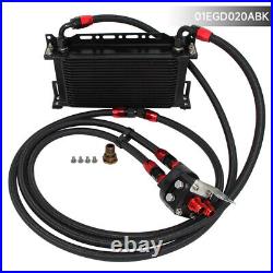 19 Row AN8 Engine Oil Cooler +Relocation Filter Adapter Hose Kit withBracket BK