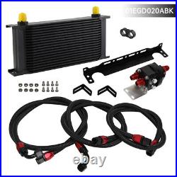 19 Row AN8 Engine Oil Cooler +Relocation Filter Adapter Hose Kit withBracket BK