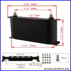 19 Row AN8 Engine Oil Cooler +Relocation Filter Adapter Hose Kit withBracket BK