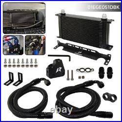 19 Row Engine Oil Cooler Kit+Sandwich Plate adapter For LS1 LS2 LS3+Bracket Kit