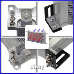 19 Row Engine Transmission Oil Cooler withThermostat 80 Deg Oil Filter Adapter Kit