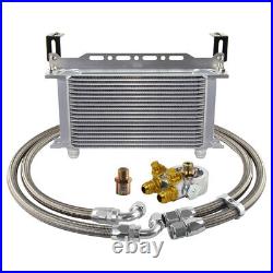 19 Row Engine Transmission Oil Cooler withThermostat 80 Deg Oil Filter Adapter Kit