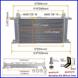 19 Row Engine Transmission Oil Cooler withThermostat 80 Deg Oil Filter Adapter Kit