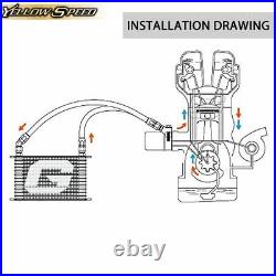 19 Row Fit For Universal Engine 10an Oil Cooler + Filter Sandwich Adapter New