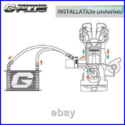 25 Row AN10 Engine Racing Oil Cooler Thermostat Adaptor Kit Fit For Car/Truck US