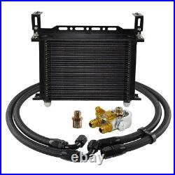 28 Row Engine Transmission Oil Cooler withThermostat 80 Deg Oil Filter Adapter Kit