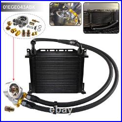 28 Row Engine Transmission Oil Cooler withThermostat 80 Deg Oil Filter Adapter Kit