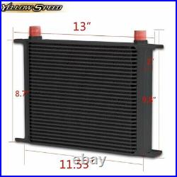 30 Row 10AN Engine Oil Cooler+ Filter Adapter Kit+ 7 Electric Fan Fit For Car