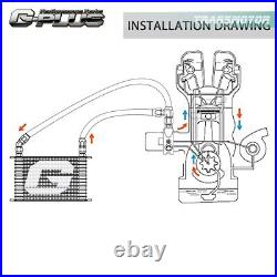 30 Row AN-10AN Universal Aluminum Engine Oil Cooler +Filter Adapter Hose Kit