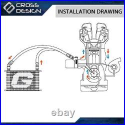 30 Row AN10 Engine Universal Fit For Racing Oil Cooler Filter Adapter Kit