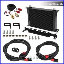 30 Rows 10AN Engine Transmission Oil Cooler Filter Adapter Hose Kit 1.4m 1.6m