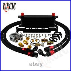 7 Row AN10 Engine Racing Trust Oil Cooler with Thermostat Oil Filter Adapter Kit