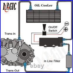 7 Row AN10 Engine Racing Trust Oil Cooler with Thermostat Oil Filter Adapter Kit