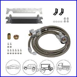 7 Row AN10 Universal Engine Oil Cooler Kit + Oil Filter Relocation Adapter Kit