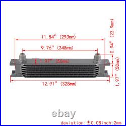 7 Row AN10 Universal Engine Oil Cooler Kit + Oil Filter Relocation Adapter Kit