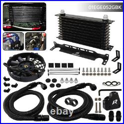 AN10 10Row Engine Oil Cooler Kit For LS1 LS2 LS3 LSX VE +7 Electric Fan 1997-19