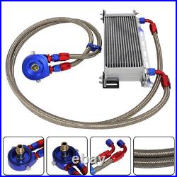 AN8 16 Row Engine Oil Cooler WithBracket + 3/416 & M20 Filter Adapter Hose Kit BL