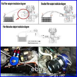 AN8 32MM 15 Row Engine Oil Cooler WithOil Filter Adapter Hose Kit +7 Electric Fan