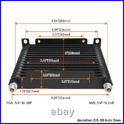 AN8 32MM 15 Row Engine Oil Cooler WithOil Filter Adapter Hose Kit +7 Electric Fan