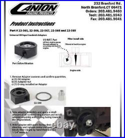 Canton 22-565 Engine Oil Filter Adapter